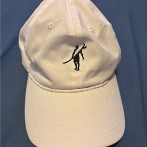 White Baseball Cap with Surfer Embroidery